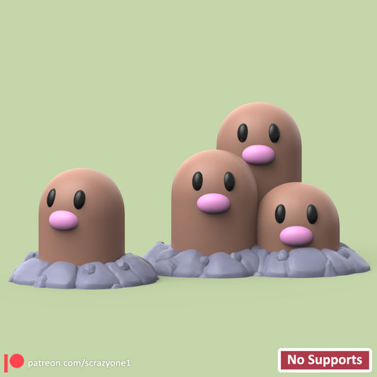 0050-0051. Diglett and Dugtrio