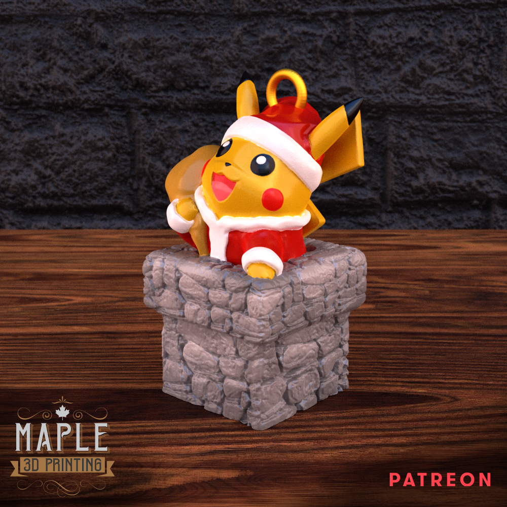 Santa Pikachu Ornament